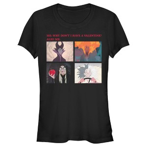 Juniors Womens Disney Villains Valentine's Day Meme EVIL T-Shirt - 1 of 4