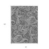Gray Charcoal And Ivory Paisley Washable Indoor Outdoor Area Rug - 3 of 4
