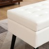 CAVINAS 43.3" Tufted Storage Ottoman Bench,Ottoman Foot Rest with Hidden Storage and Safety Hinges,Storage Bench for Bedroom - 4 of 4