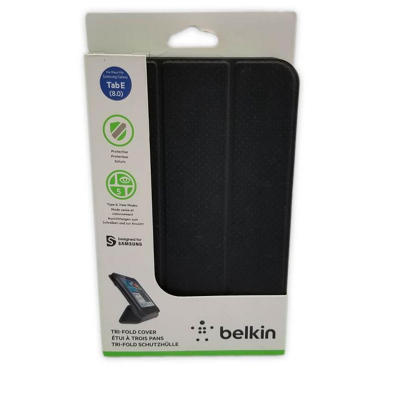 Belkin Form-Fit Tri-Fold Folio Case for Samsung Galaxy Tab E 8.0 - Blacktop, 1 of 2