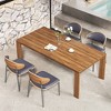 Luck Live Modern Patio Dining Tables 62.99 inches solid wood outdoor dining table/Brown accommodating 4-6 people - 2 of 4