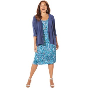 Catherines Women's Plus Size Classic Jacket Dress - 1 of 4