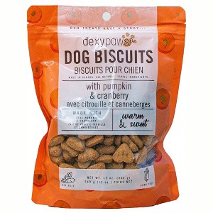 Dexypaws Pumpkin & Cranberry Dog Biscuits 12oz - Natural Pet Treats - 1 of 4