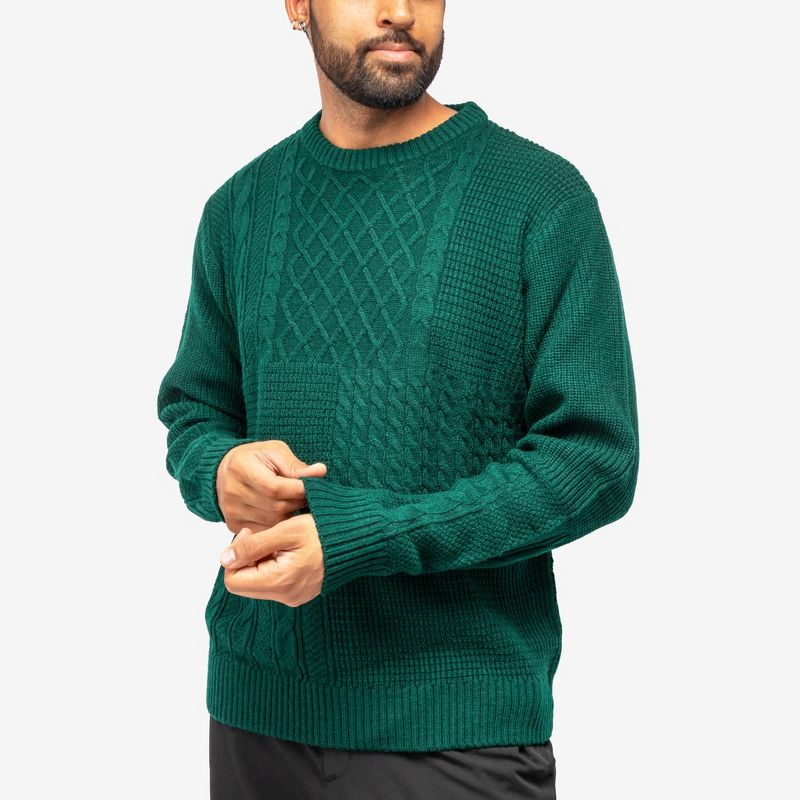 X RAY Men's Crewneck Mixed Texture Sweater, 4 of 8