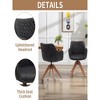 32.28"Suede Black Modern Swivel Office Accent Arm Chair(Set of 2) - 2 of 4