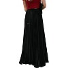 Women's High Waist Chiffon Maxi Skirt - Flowy Pleated Long A-Line Skirt Black - 2 of 4
