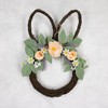 Northlight 15" Bunny Ears Floral Easter  Twig Wreath - 3 of 4