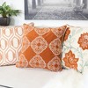 TopComfy Support Pillow Burnt Orange Damask Embroidered Throw Pillow for Boho Geometric Decor, Orange, 17"*17"*10" - 2 of 4