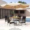 Costway 5 PCS Patio PE Wicker Dining Set Table and Chairs with Cushions 1.9" Umbrella Hole - 2 of 4