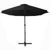 vidaXL Outdoor Sun Parasol with Aluminum Pole - UV Protecting Garden Umbrella with Anti-Fade Polyester - Crank System, Extra-Large, Black - 3 of 4