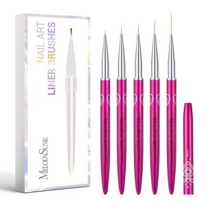 MelodySusie Nail Art Liner Brushes 5Pcs - Rose Pink - 1 of 4