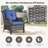 Buenhomino 4 Pieces Patio Furniture Sets Rattan Chair Wicker Conversation Sofa Set for Outdoor Indoor Backyard Porch Garden Poolside Balcony - 3 of 4