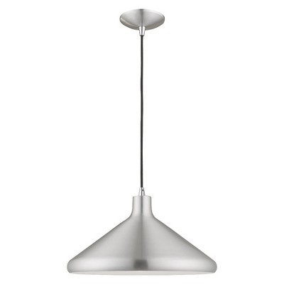 Livex Lighting Metal Shade 1 - Light Chandelier in  Brushed Aluminum