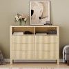 Fluted Wooden 6 Drawer Dresser for Bedroom, 47.2 in Modern Wide Chest of Drawers with 2 Open Shelves, for Living Room, Entryway, Office - 3 of 4