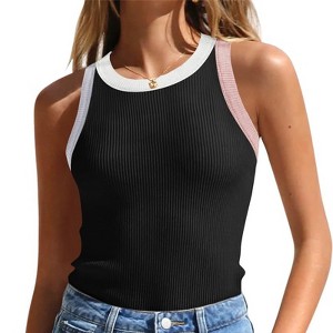 Clearlove Womens Solid T Shirts - Trendy Tshirt Halter Neck Tank Top Sleeveness Clothes Sport Casual Vest Vacation Blouse. - 1 of 4