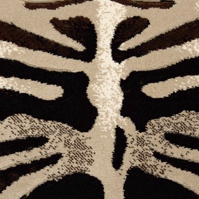 Fawn and Dark Brown Reversible Tufted Runner Rug, 22"x6"