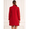 Allegra K Women's Winter Stand Neck Warm Long Single Breasted Pea Coat - 3 of 4