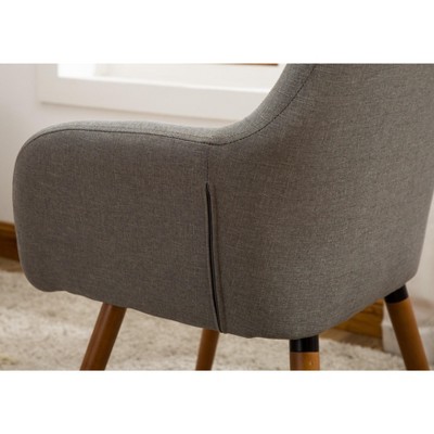 Gray Barrel Accent Chair with Wood Legs