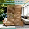 TOAOTBNBO Metal Privacy Screen with Stand, Decorative Privacy Fence Panels with Parallel Lines Pattern, Outdoor Privacy Screen for Garden, Brown - 4 of 4