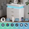 Dexmalle LED Nightstand with 3 Storage Drawers Adjustable Light Mode Remote Control - 4 of 4