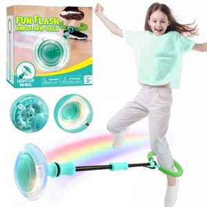 Joyfy Green Ankle Skip Ball, Skip Toy for Kids Indoor & Outdoor Play, Flashing Swing Ball Foldable Sports Toy, Birthday Gifts for Kids 3 4 5 + - 1 of 4