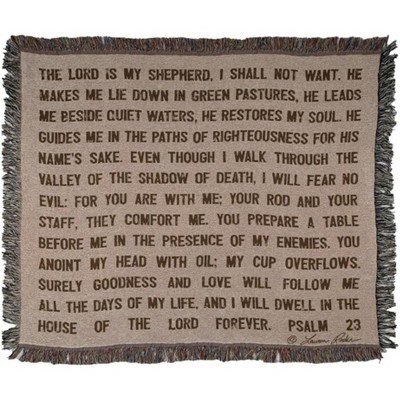 Manual Woodworks and Weavers Inspirational Psalm 23 Blanket – “The Lord is My Shepherd” Woven Throw