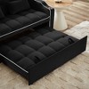 Kumasinova Foldable Futon Sofa Bed with USB & Phone Stand – Adjustable Back, Velvet Pull-Out Bed with 2 Pillows, Versatile Couch for Living Room - 2 of 4