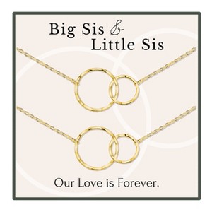 HOPE LOVE SHINE Big Sister Little Sister Necklace 2 Circles Gold, Silver – Forever Bond Gift for Sisters, Sister Jewelry for Her - 1 of 4
