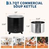 Commercial-Grade Stockpot with Rotating Lid, Removable Inner Pot, and Heat-Resistant Handle; Suitable for Restaurants, Buffets, Parties - 3 of 4