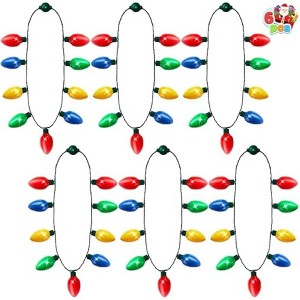 12-Pack LED Christmas Light Necklaces, 9-Bulb Light-Up Party Favors & Supplies - 1 of 4