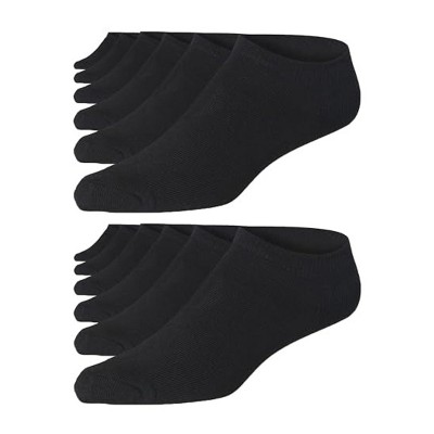JAMES FIALLO Men's 12-Pairs Cushion Low Cut Athletic Solid Dark Black Minimalist Sports Socks For Men