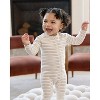 MiniMoi Baby and Toddler "Soft Stripe" Cotton Rich 2 Way Zipper Footie Lilac 3 Months - 2 of 3
