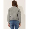 INSPIRE CHIC Women's Quilted Zip-Up Raglan Sleeves Bomber Jacket - 3 of 4