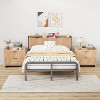 Boersma Queen Size Fluted Headboard Only with Outlets, Wall Mount Wood Headboard with Storage, Height Adjustable, Storage Rack, Sturdy and Stable - 3 of 4