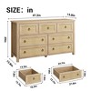 29" Wood Dresser with Multiple sizes Deep Drawers & Cane Front Natural Wood Finish Storage Cabinet for Bedroom, Living Room, Hallway - 2 of 4