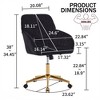 VASIP Modern  Velvet Home Office Chair,Makeup Vanity Chair with Wheels, Adjustable Swivel Computer Task Chair for Bedroom, Makeup Room - 3 of 4