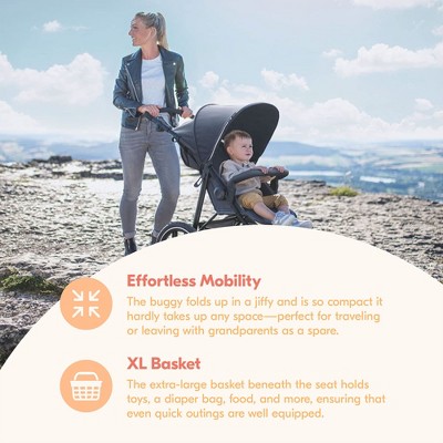 Black All-Terrain Jogging Stroller with Adjustable Handle