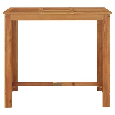Acacia Wood Outdoor Bar Table with Oil Finish, 47.2" x 23.6" x 41.3"