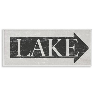 Stupell Industries Distressed Lake Arrow Sign, 24" x 10"