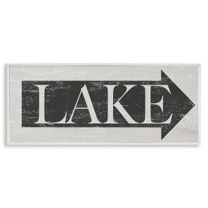 Stupell Industries Distressed Lake Arrow Sign, 24" x 10" - 1 of 4
