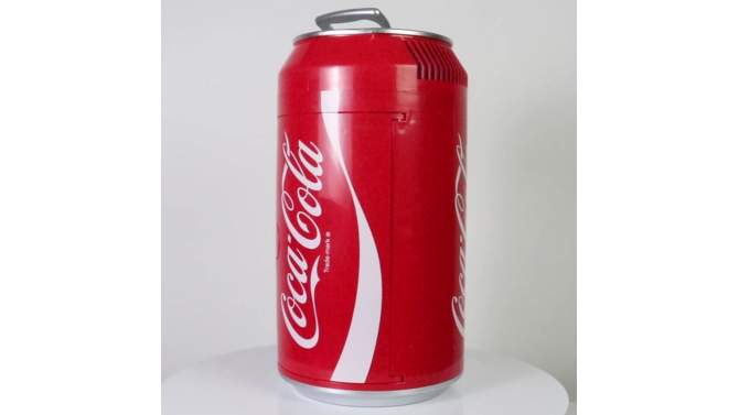Coca-Cola 8 Can Portable Mini Fridge 12V DC 110V AC 5.4L Cooler - Red, 2 of 11, play video