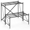 Costway 2-Tier Stair Style Metal Plant Stand Flower Pot Display Holder Indoor & Outdoor - image 2 of 4