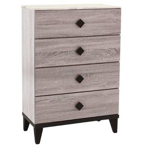 TiramisuBest Modern 4-Drawer Chest with Faux Marble Top,Bedroom Storage Dresser with Elegant Knob Pulls, Gray - 1 of 4