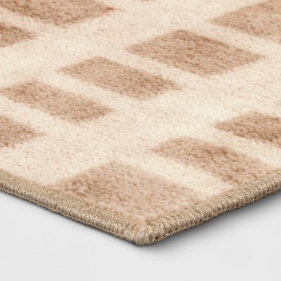 4&#39;x5&#39;6&#34; Washable Checkered Area Rug Tan - Room Essentials&#8482;