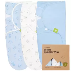 Blue, 0-3 Months Swaddle Blanket Snug Baby Girl Boy Easy Zipper Wrap 2 Pack Newborn Infant Sleep Sack by Comfy Cubs 