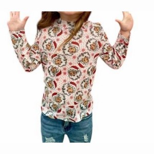Girl Santa Mesh Top - Sterling Kreek - 1 of 3