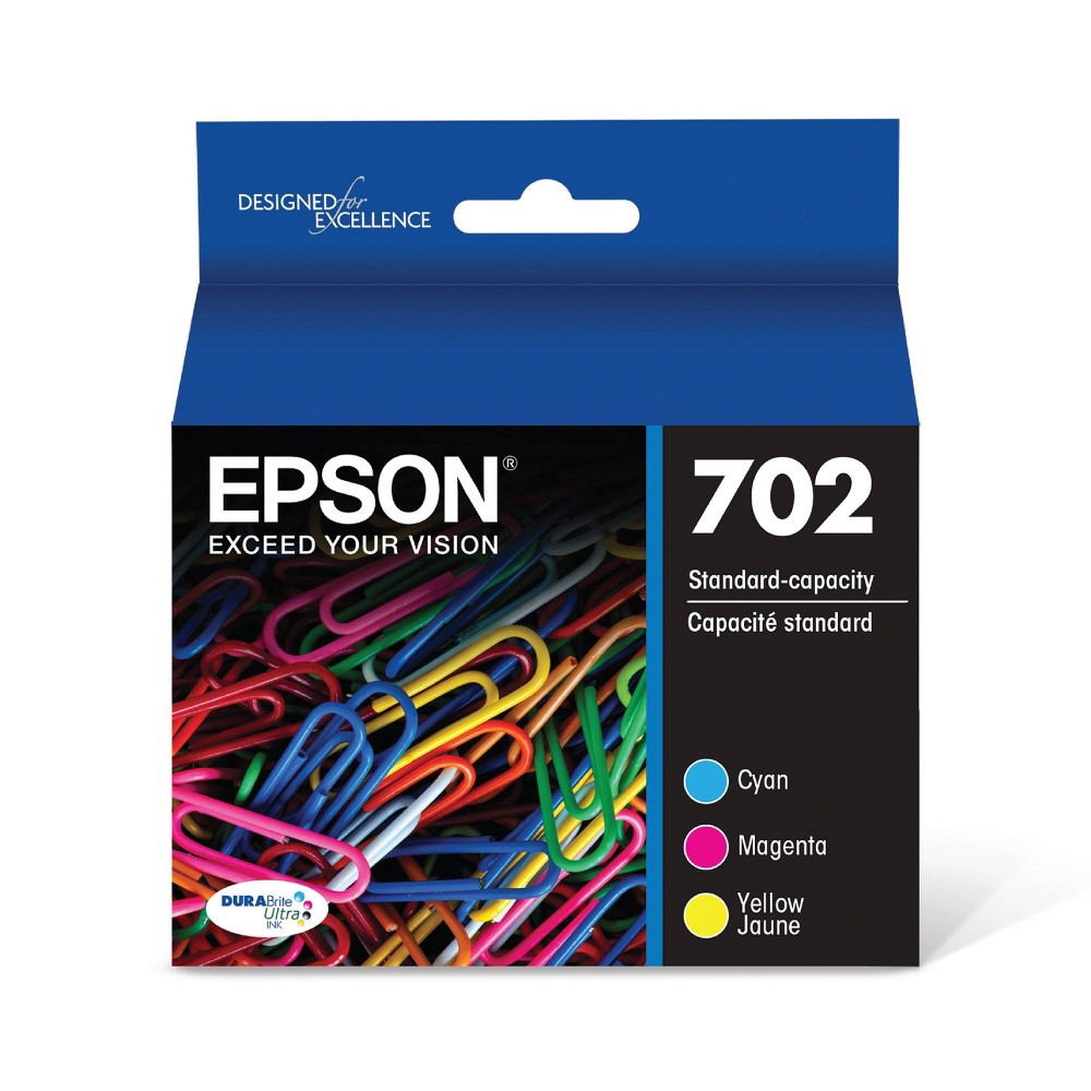 Photos - Ink & Toner Cartridge Epson 702 C/M/Y 3pk Ink Cartridges - Cyan, Magenta, Yellow  (T702520-CP)