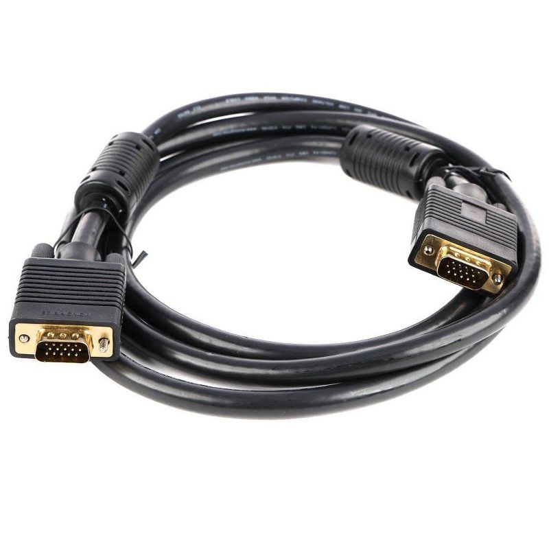 Monoprice Super VGA Monitor Cable - 6 Feet - Black | Male to Male with Ferrite Cores (Gold Plated), 4 of 6