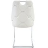 Sapphtopaz Modern Dining Chairs Set of 4 with Silver Back Ring & Pull Handle PU Upholstered Kitchen Chair with C-Shaped Base for Dining Room - 3 of 4