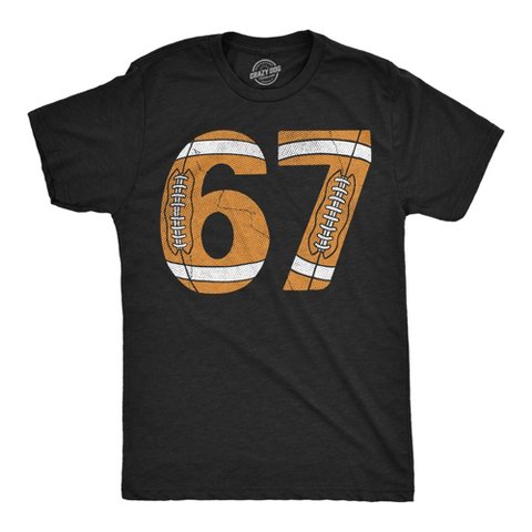 Мужские футболки Crazy Dog T-Shirts, Inc. Mens Funny T Shirts 6 7 Football Sarcastic Viral Meme Tee For Men - Crazy Dog Men's T Shirt For Football Season Black L